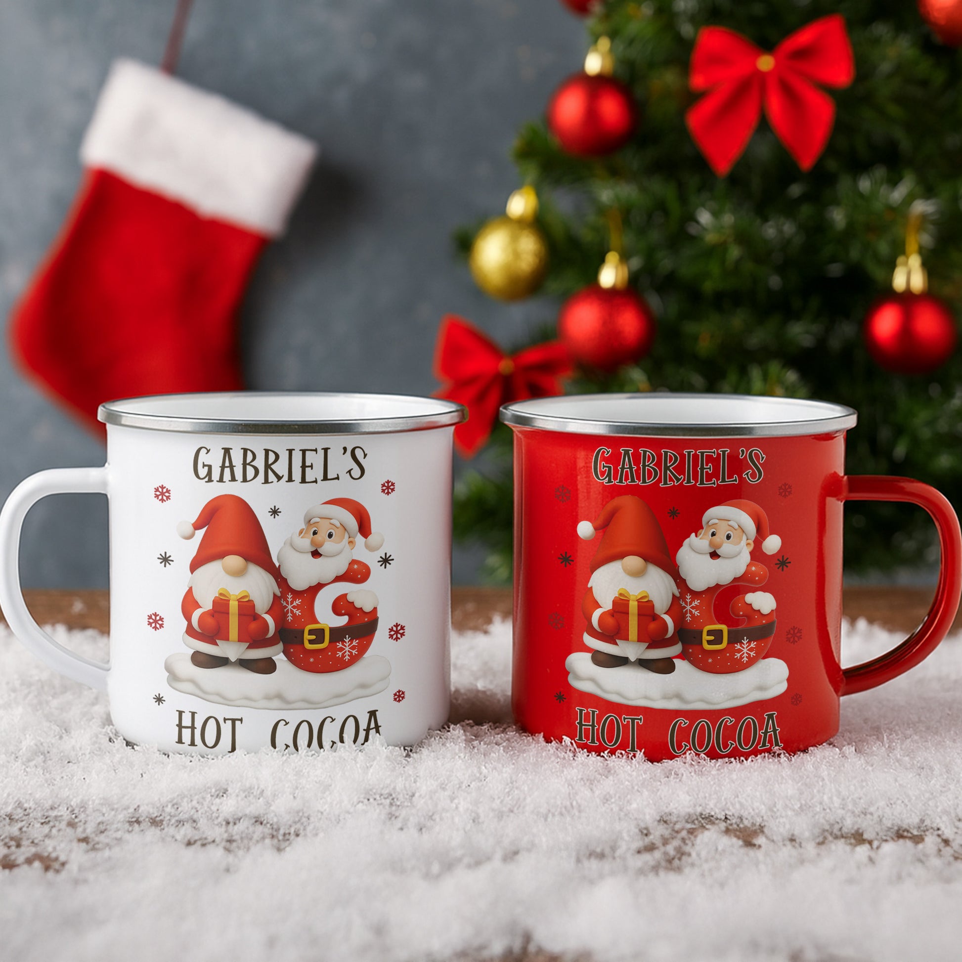 Personalized Hot Cocoa Mug With Santa And Gifts