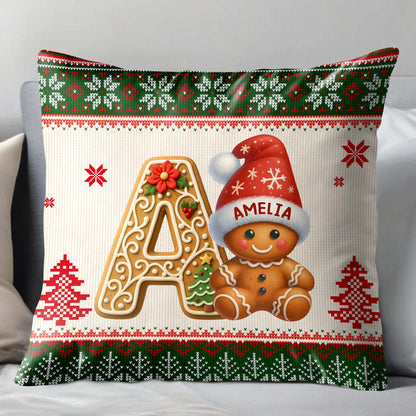 Holiday Joy With Charming Gingerbread And Festive Decorations - Personalized Custom Pillow, Insert Included - XMAS137_PLW