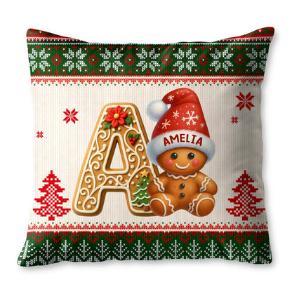 Holiday Joy With Charming Gingerbread And Festive Decorations - Personalized Custom Pillow, Insert Included - XMAS137_PLW