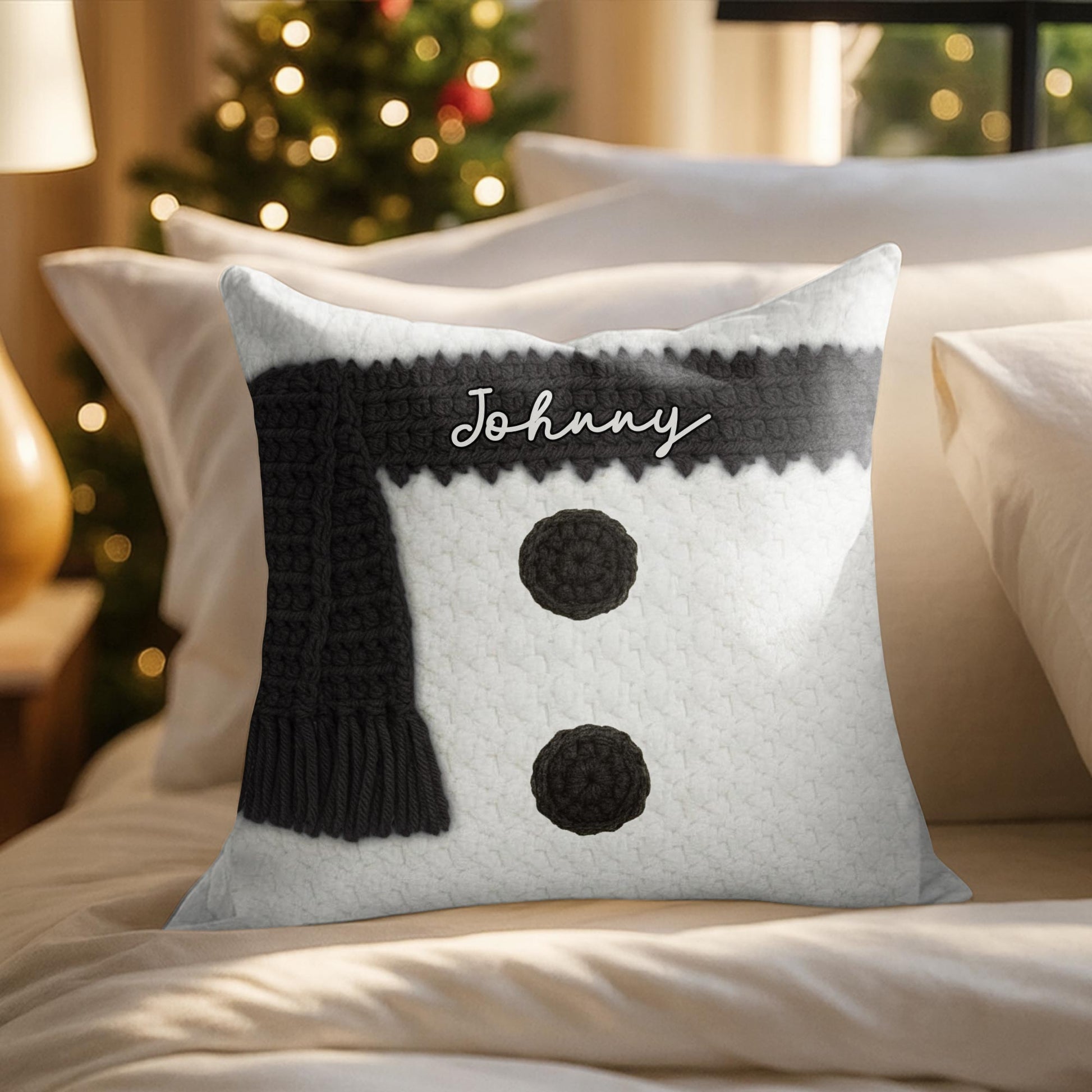 Customizable Knitted Snowman Scarf Design