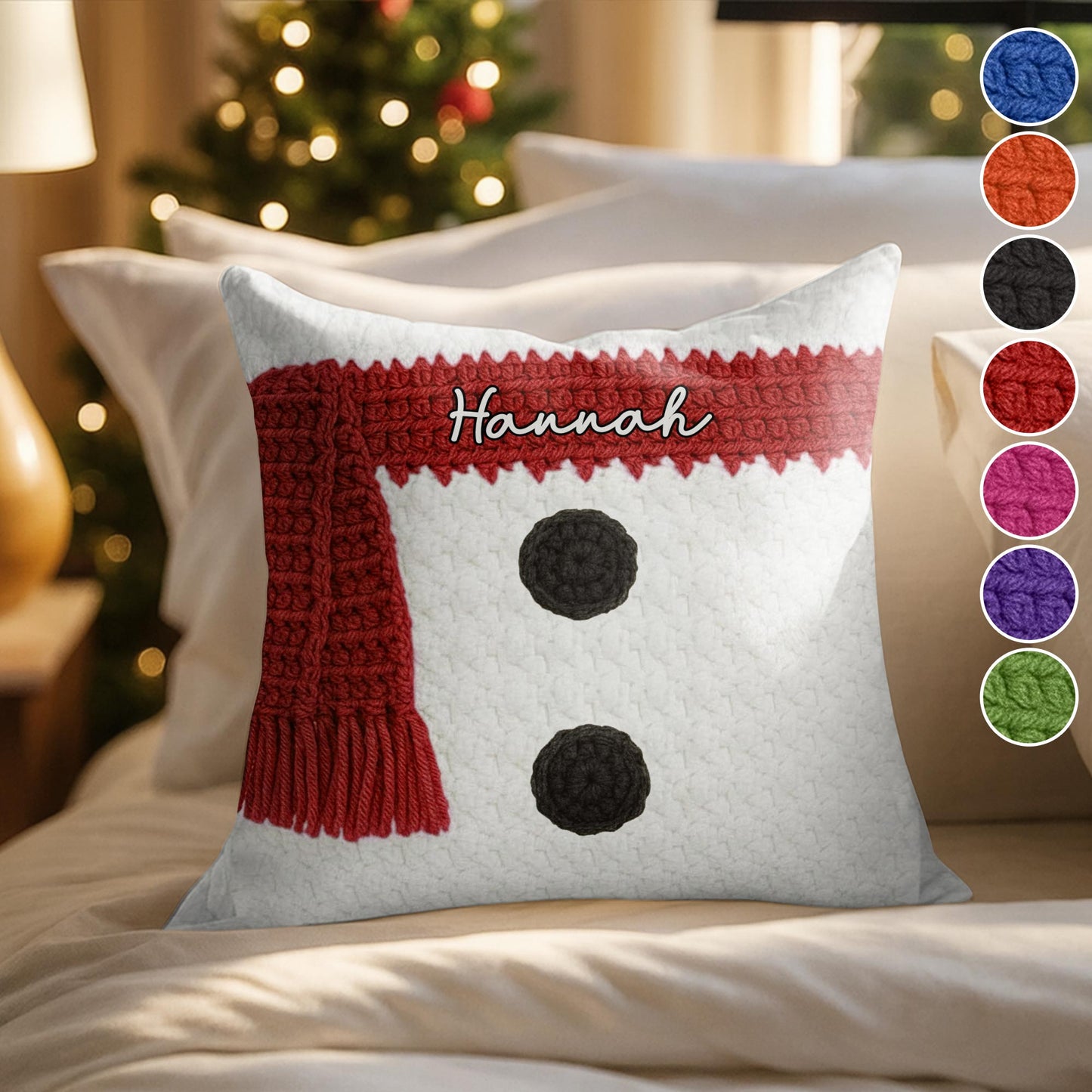 Customizable Knitted Snowman Scarf Design