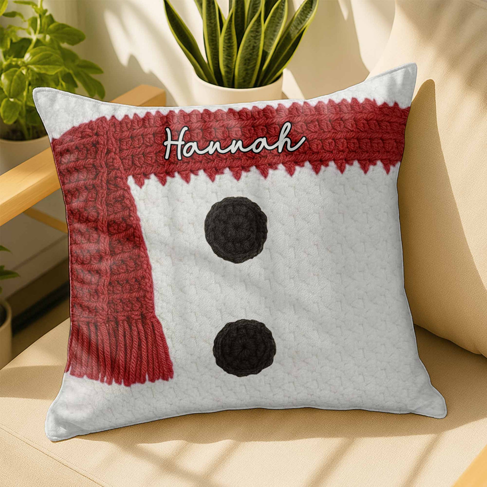 Customizable Knitted Snowman Scarf Design