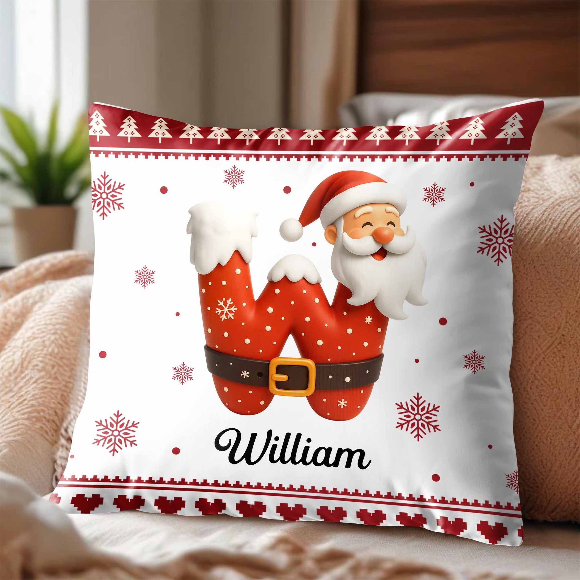 Charming Santa Claus Holiday Festive Pillow