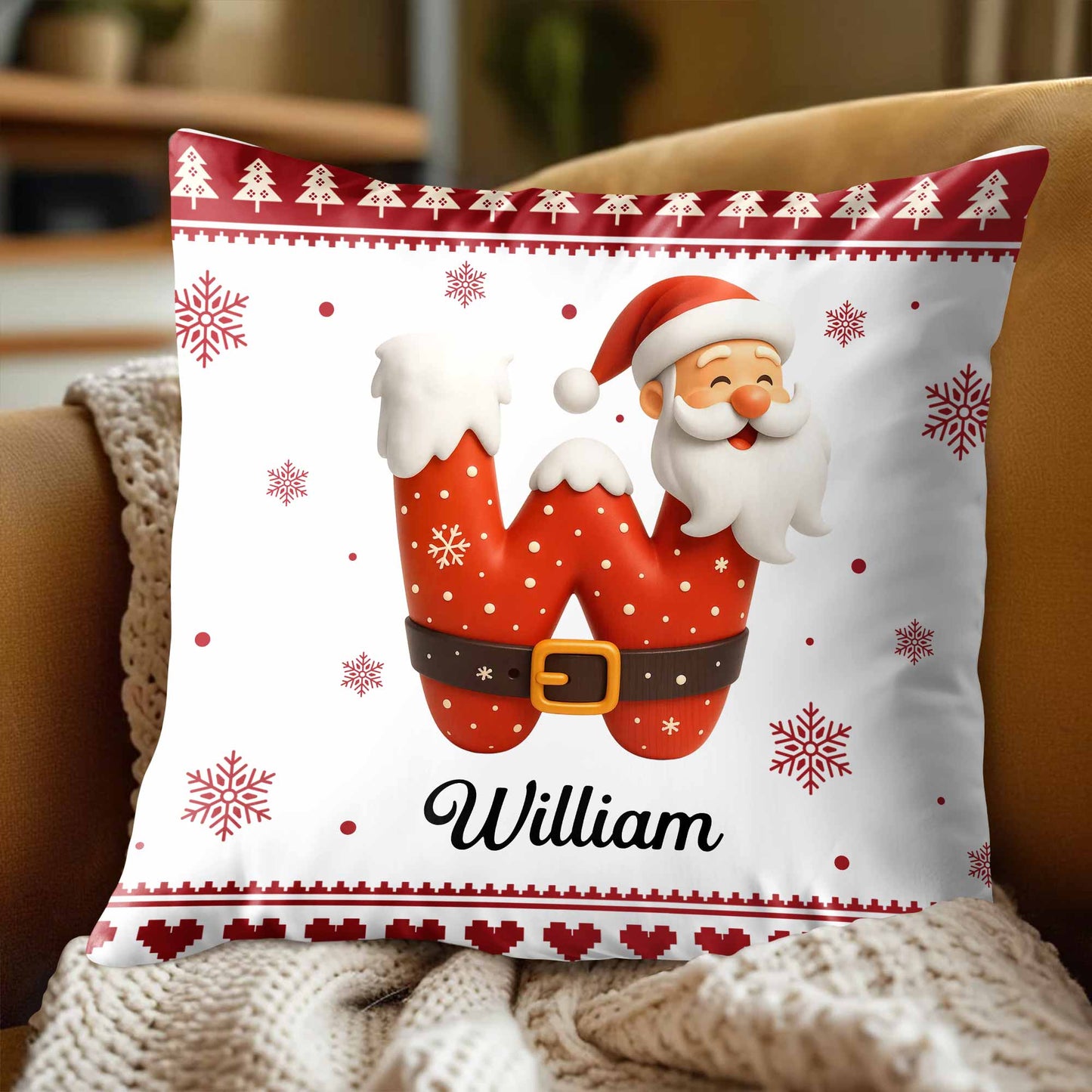 Charming Santa Claus Holiday Festive Pillow