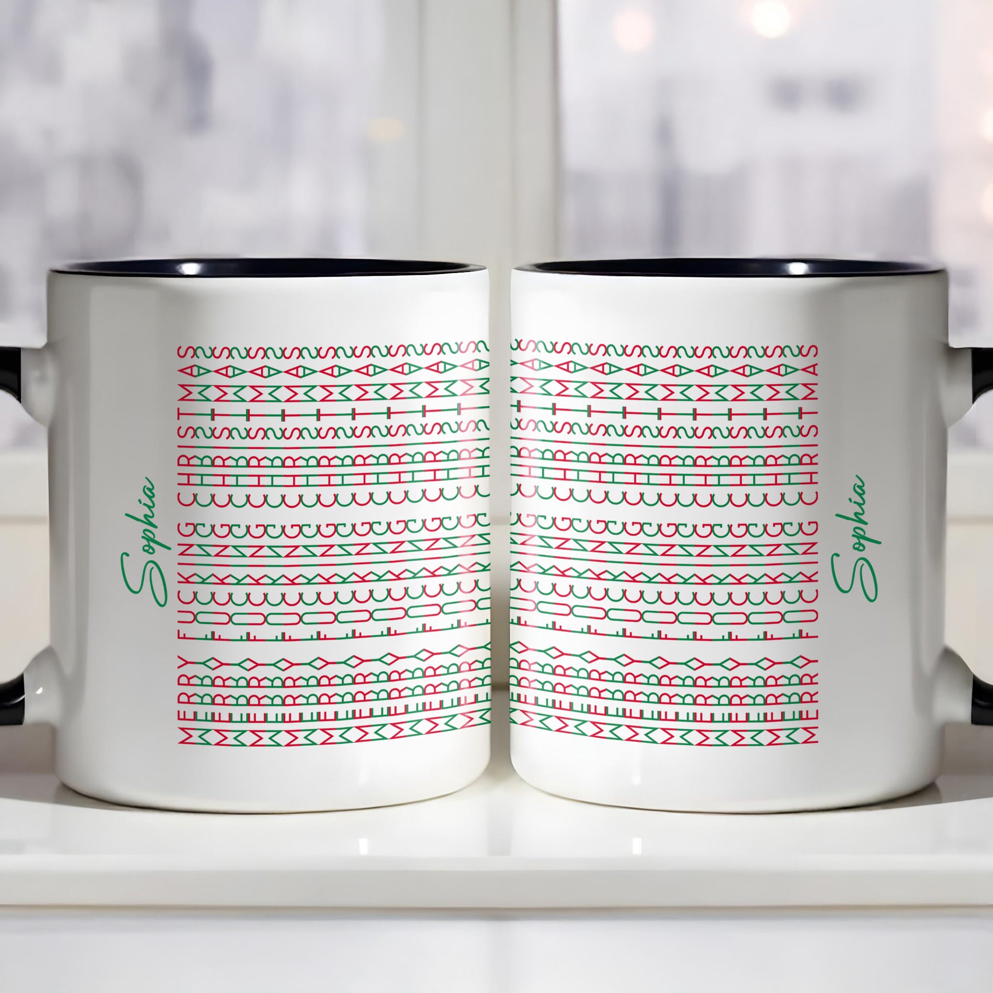 Customizable Name With Geometric Patterns Mug