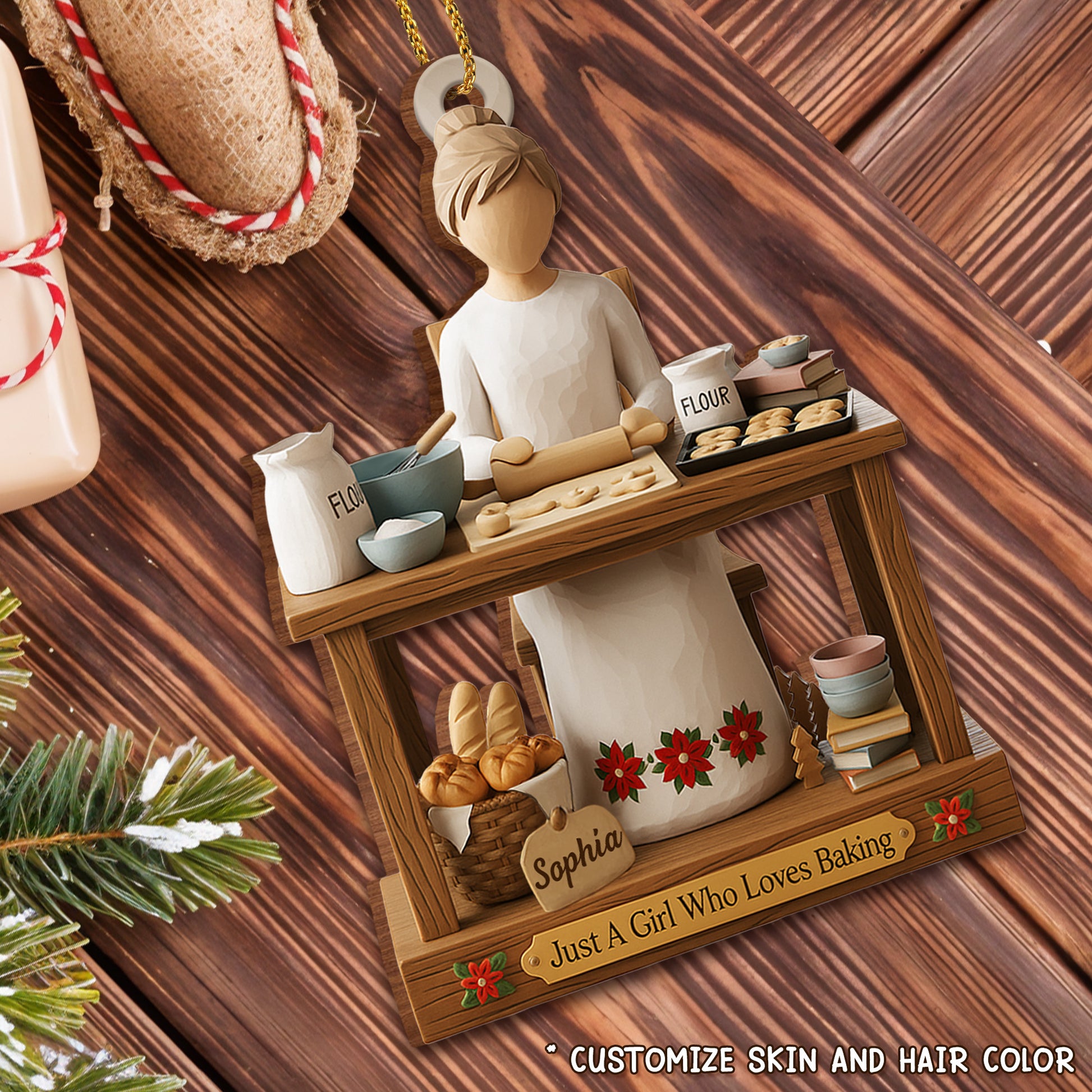 Just A Girl Who Loves Baking, Baking Tools Ornament