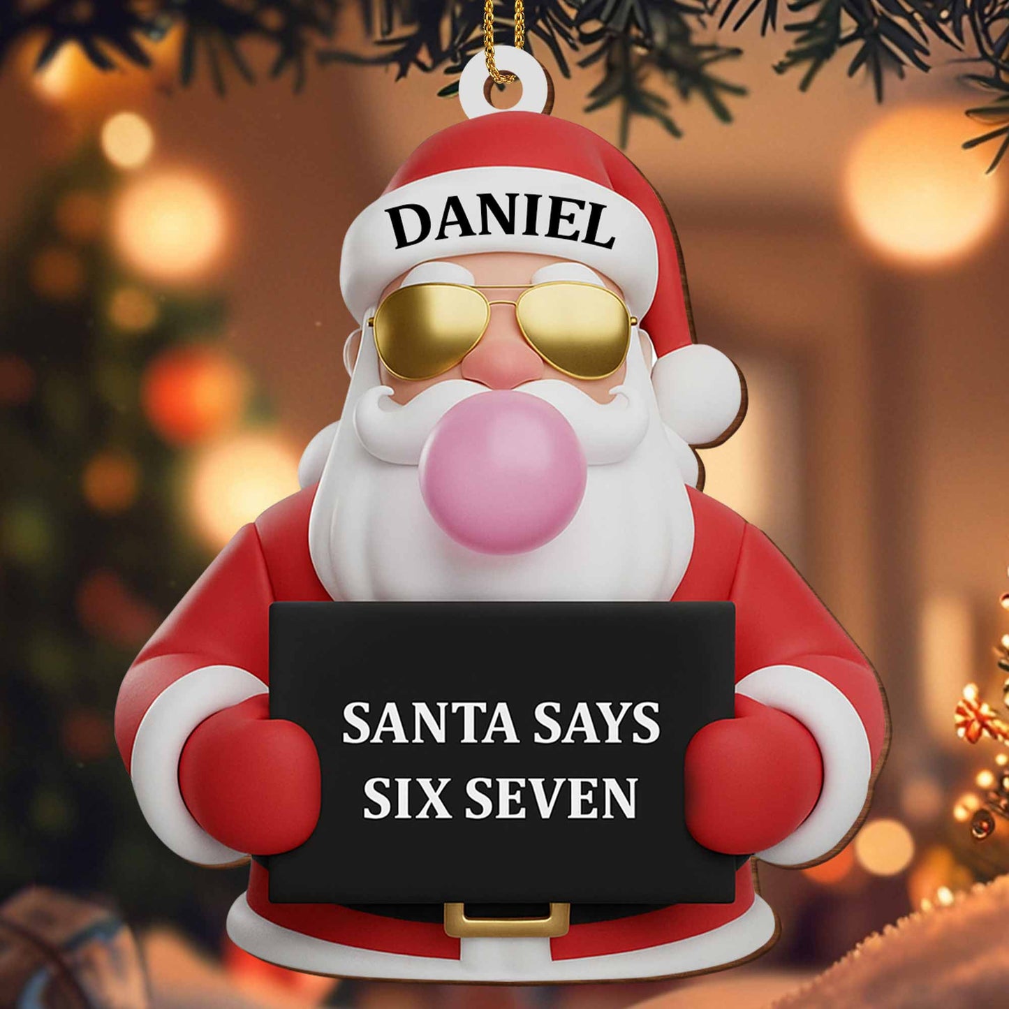 Santa Says Six Seven, Festive Ornament