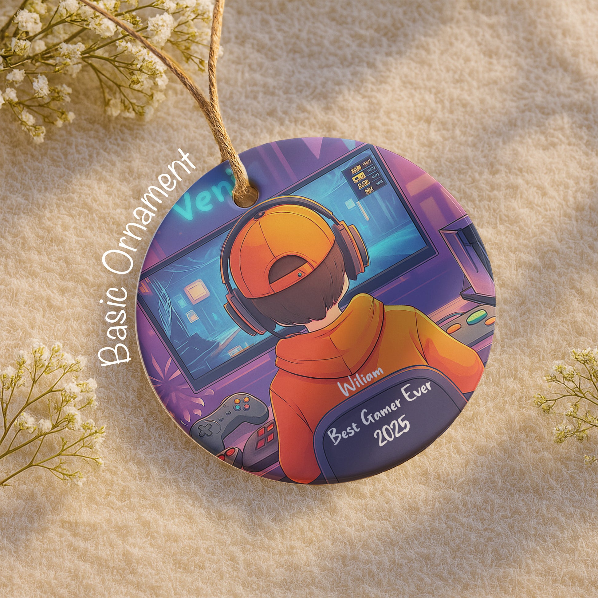 Best Gamer Ever Ornament With Headphones And Controller