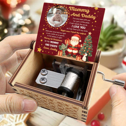 Merry 1st Christmas As My Mommy And Daddy With Santa And Gifts