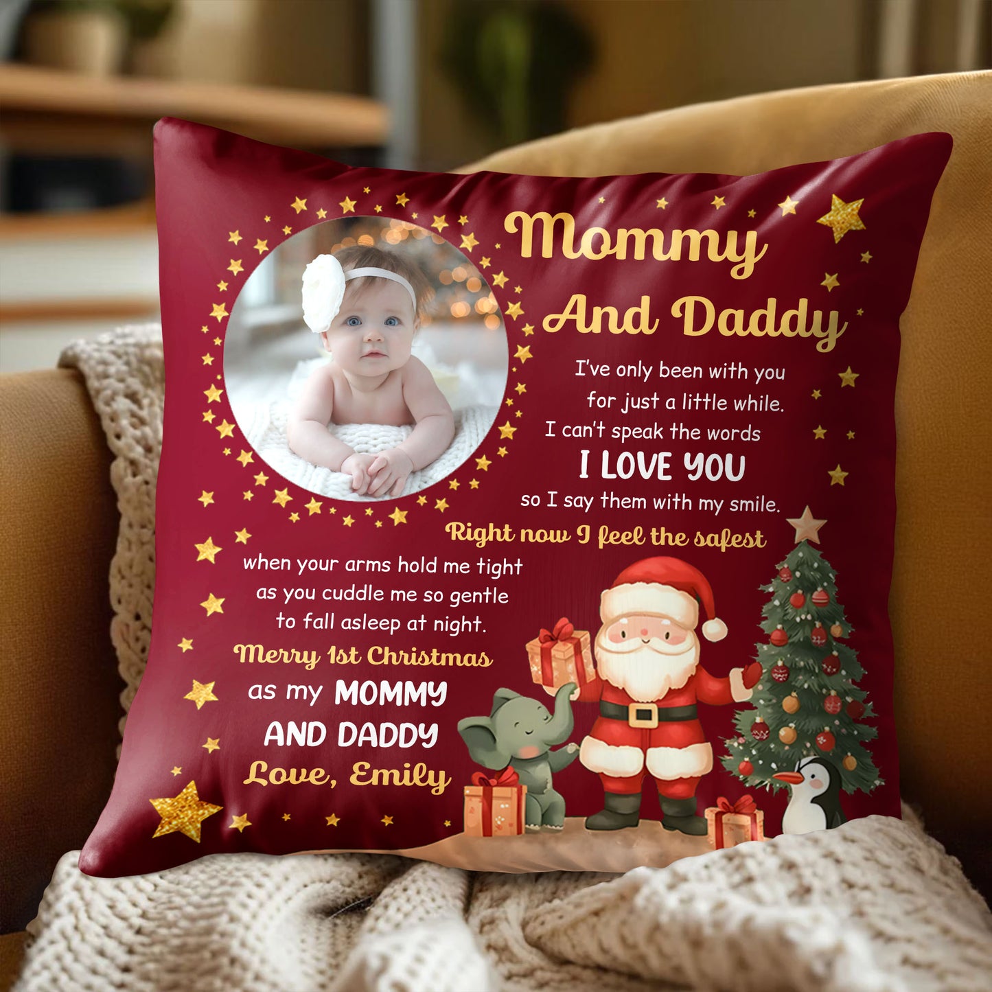 Merry 1st Christmas As My Mommy And Daddy With Seasonal Characters