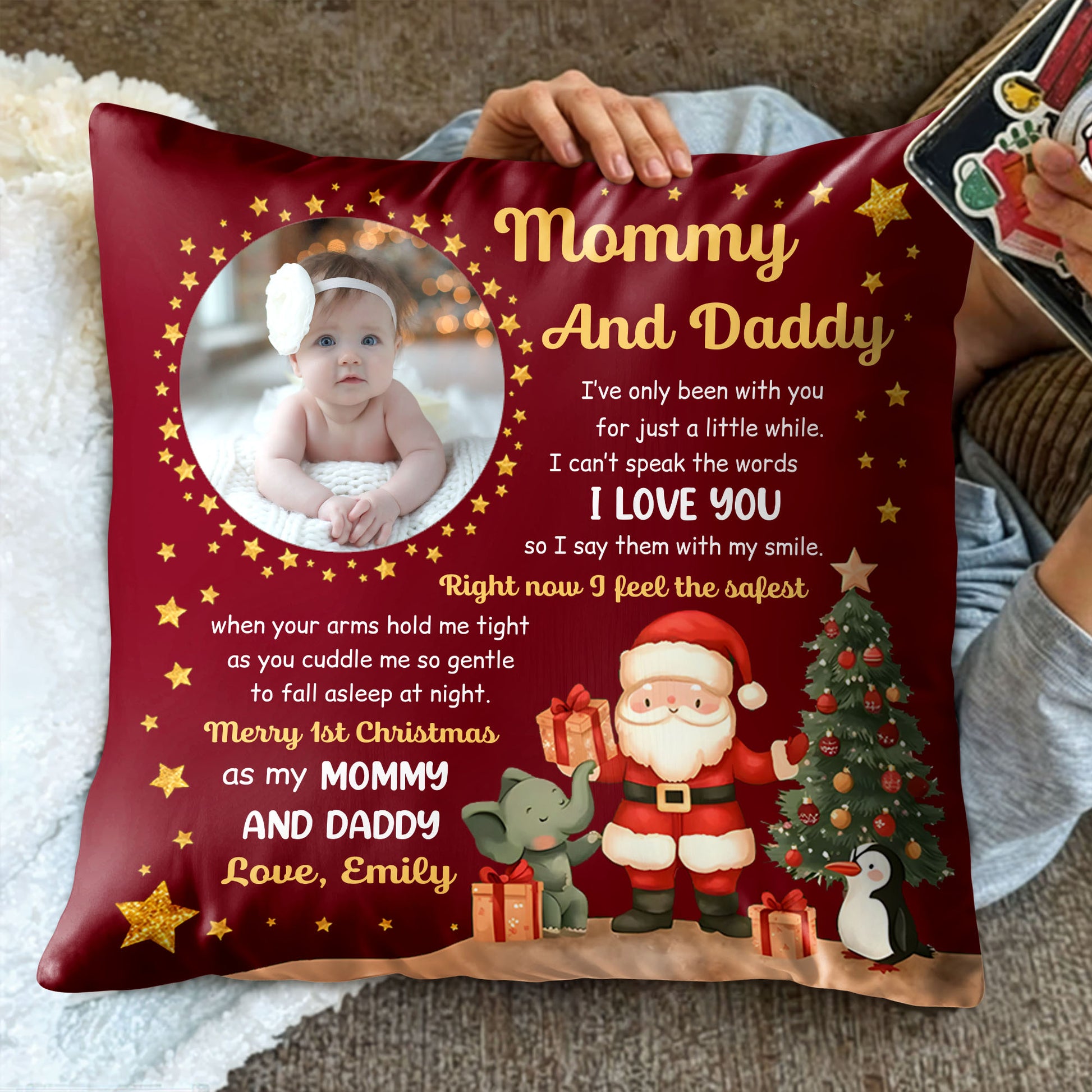 Merry 1st Christmas As My Mommy And Daddy With Seasonal Characters