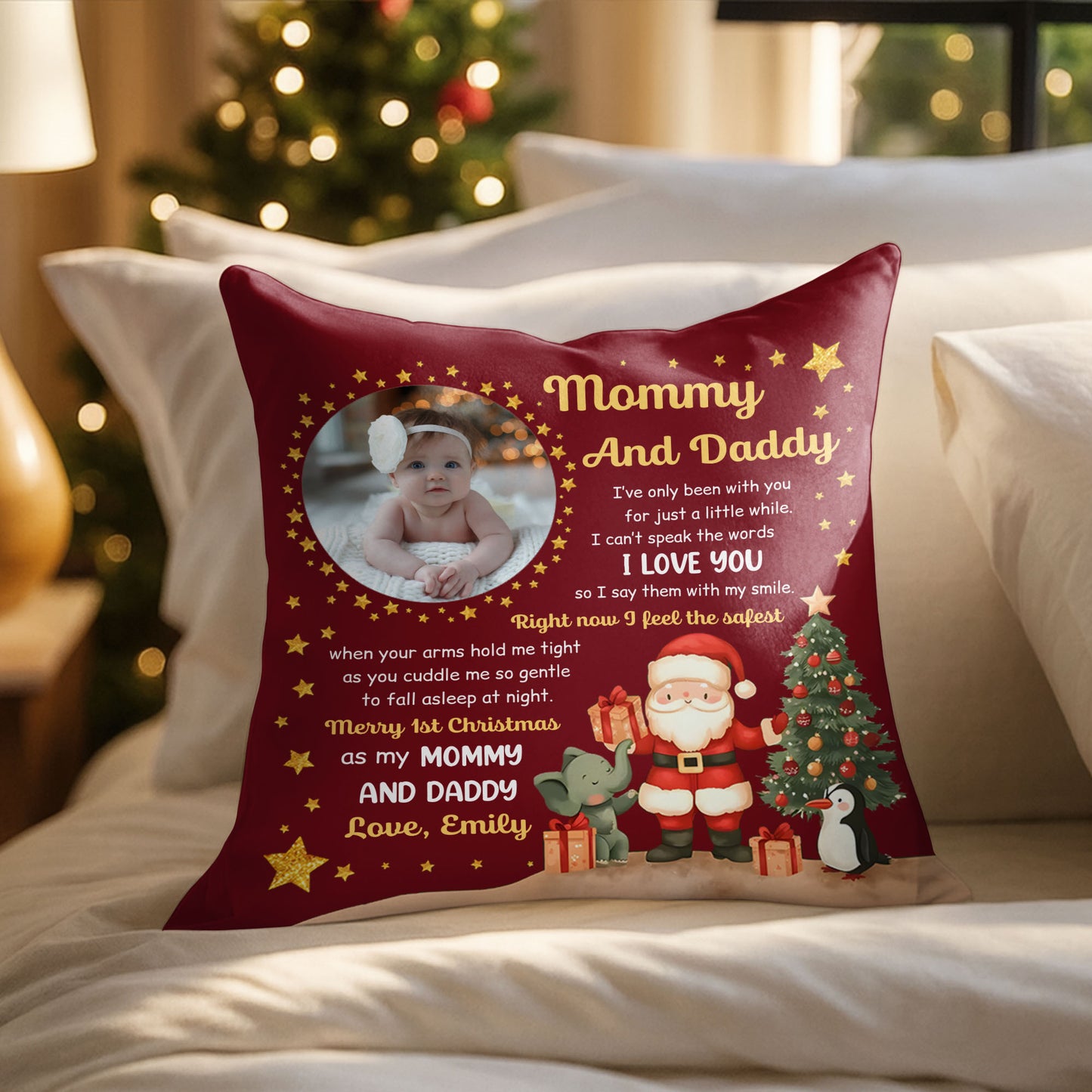 Merry 1st Christmas As My Mommy And Daddy With Seasonal Characters