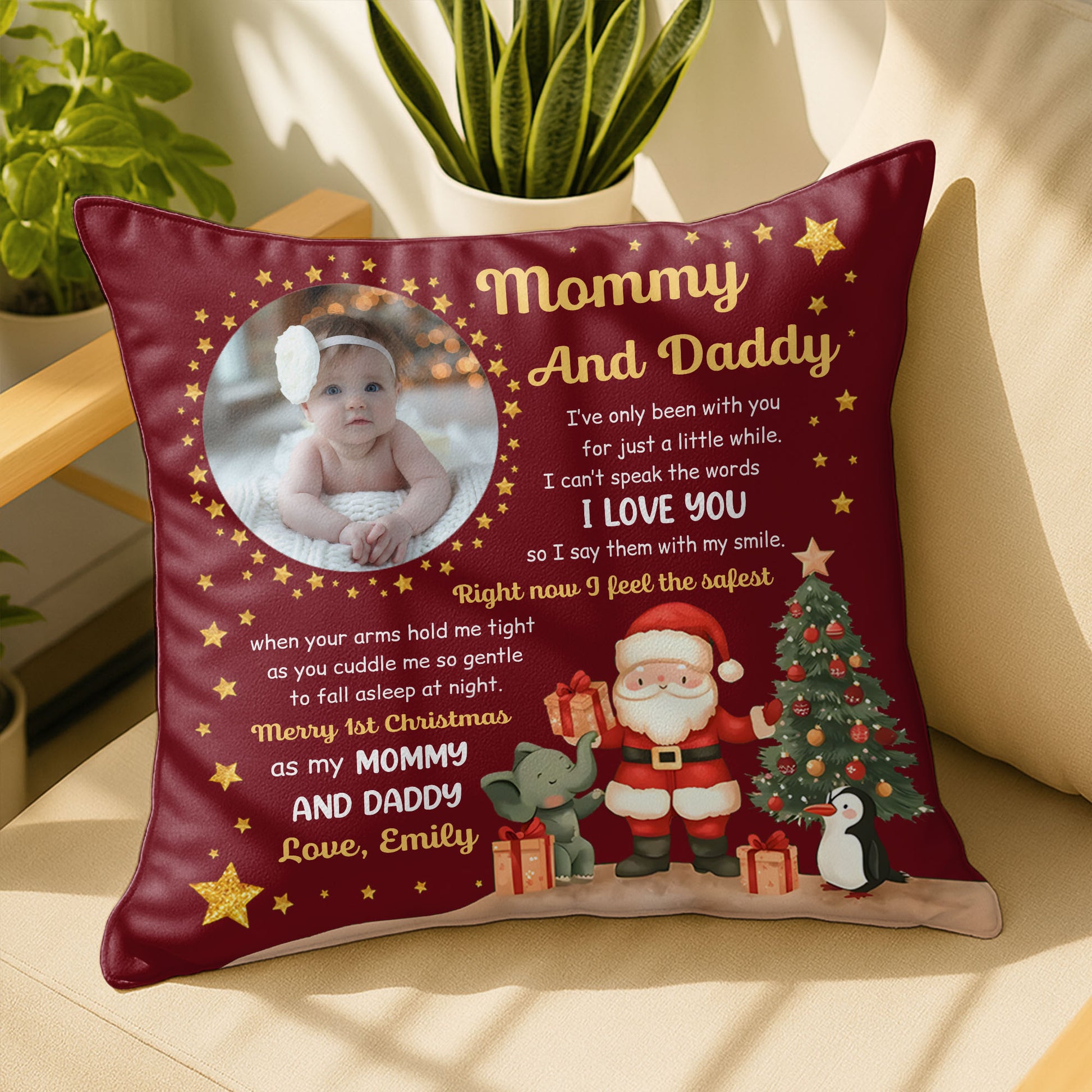 Merry 1st Christmas As My Mommy And Daddy With Seasonal Characters