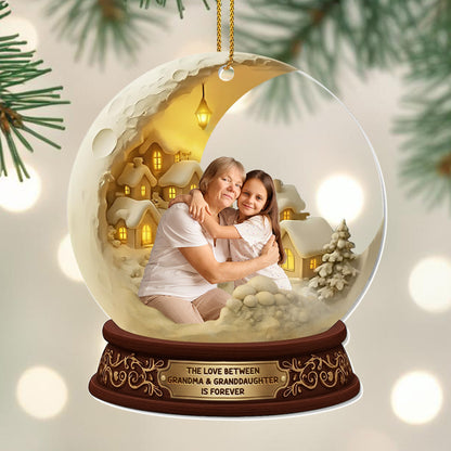 The Love Between Grandma And Granddaughter, Moon And Houses