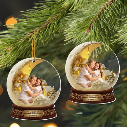 The Love Between Grandma And Granddaughter, Moon And Houses