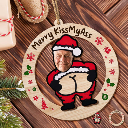 Merry KissMyAss Santa Claus Holiday Ornament