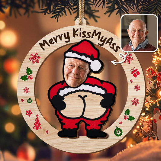 Merry KissMyAss Santa Claus Holiday Ornament