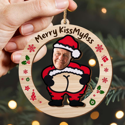 Merry KissMyAss Santa Claus Holiday Ornament