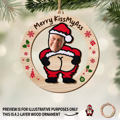Merry KissMyAss Santa Claus Holiday Ornament
