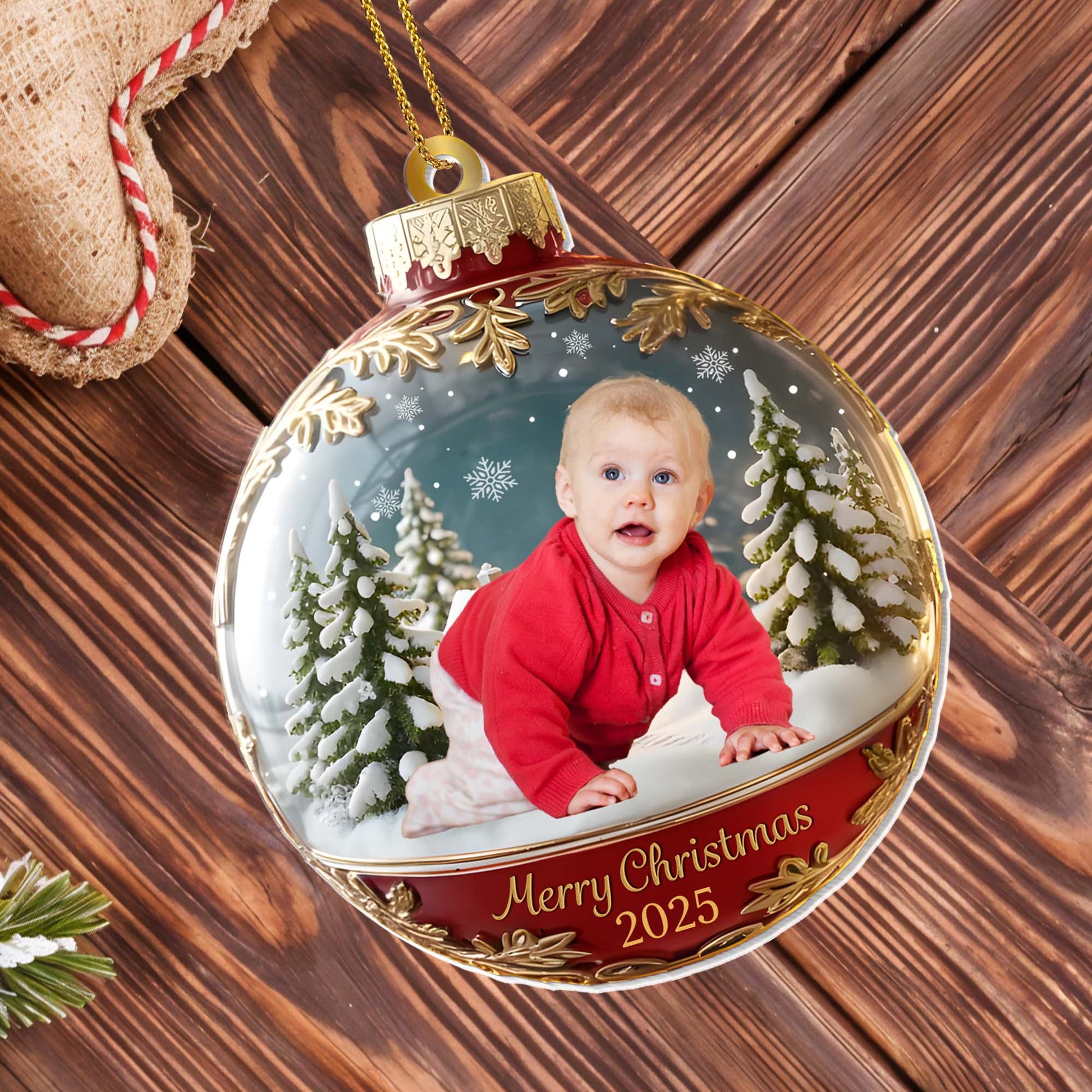 Merry Christmas Baby And Christmas Trees