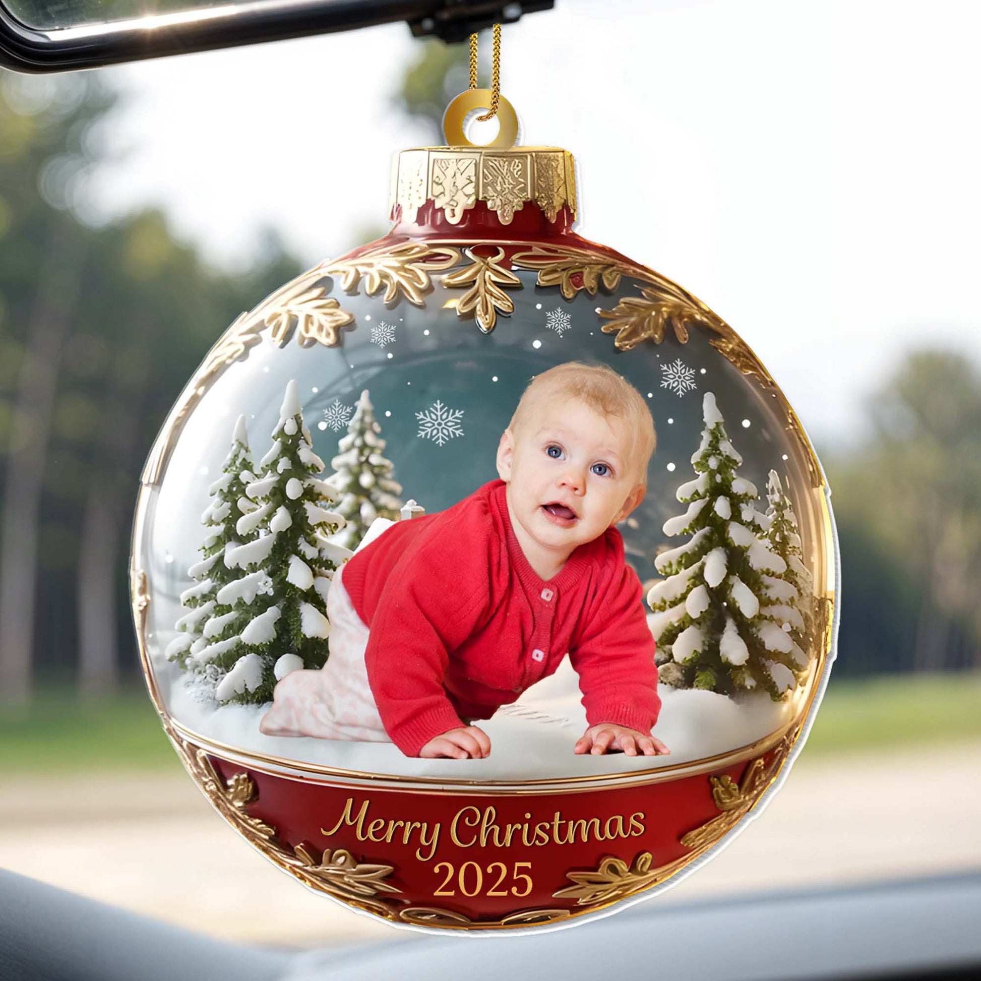 Merry Christmas Baby And Christmas Trees