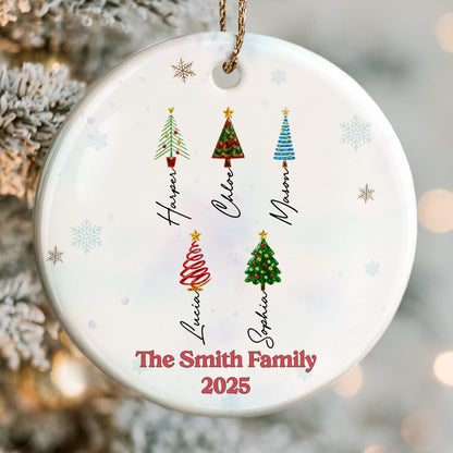 Celebrate A Family Christmas With Trees And Snowflakes