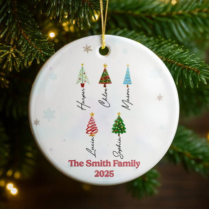 Celebrate A Family Christmas With Trees And Snowflakes