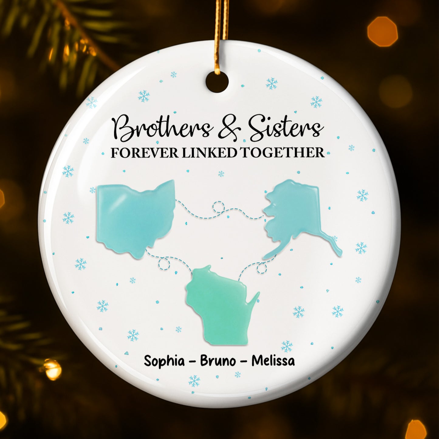 Brothers & Sisters Forever Linked Together With Snowflakes