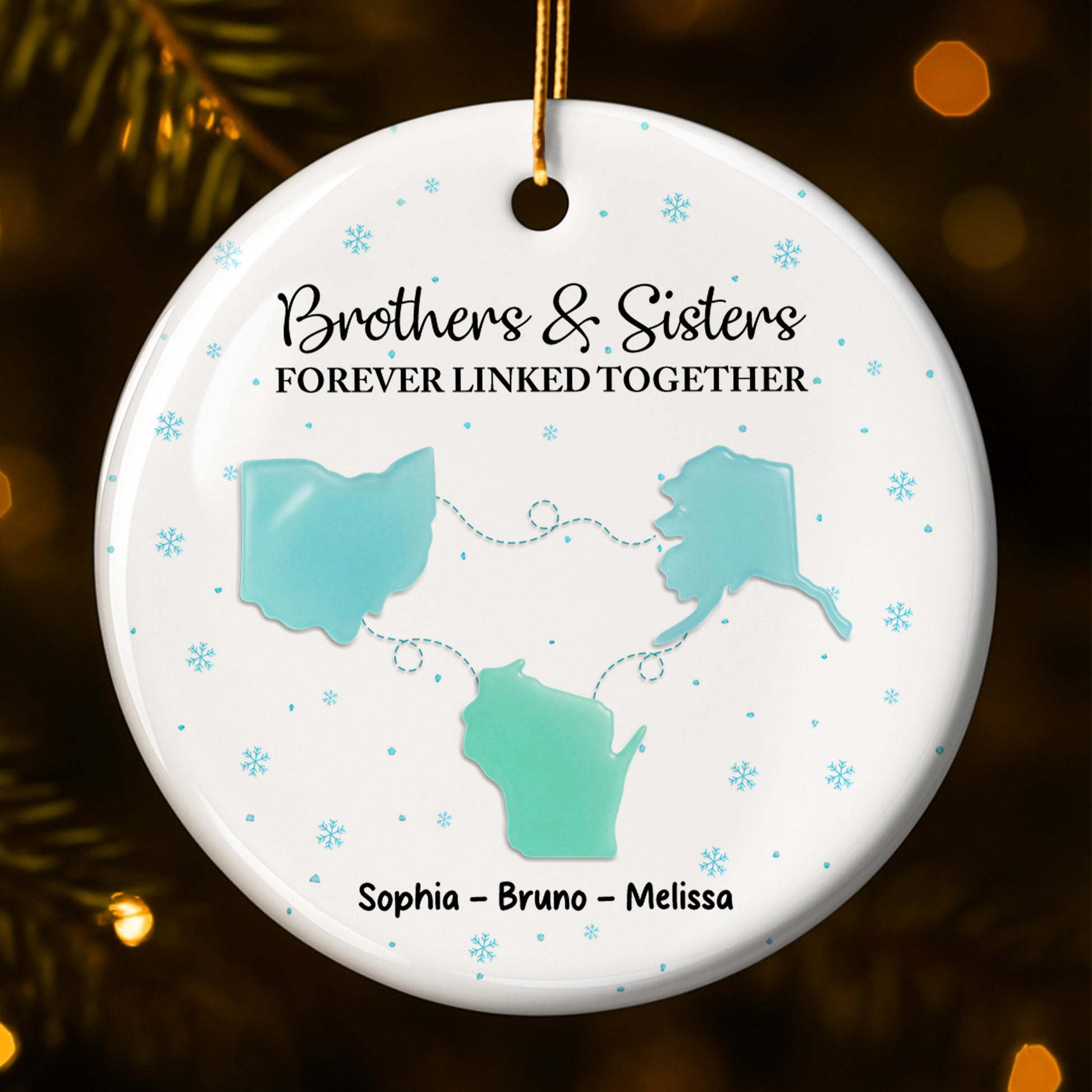Brothers & Sisters Forever Linked Together With Snowflakes