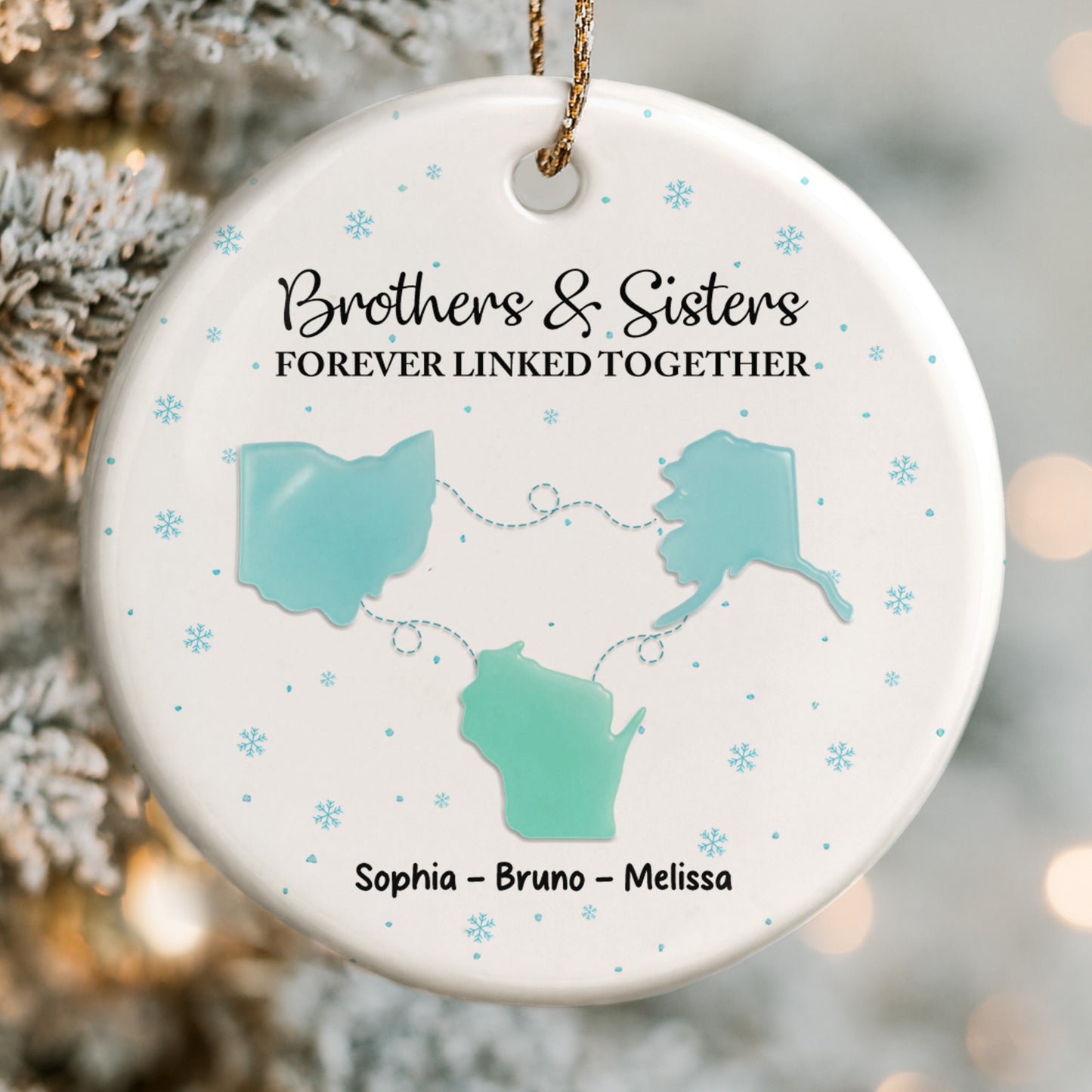 Brothers & Sisters Forever Linked Together With Snowflakes