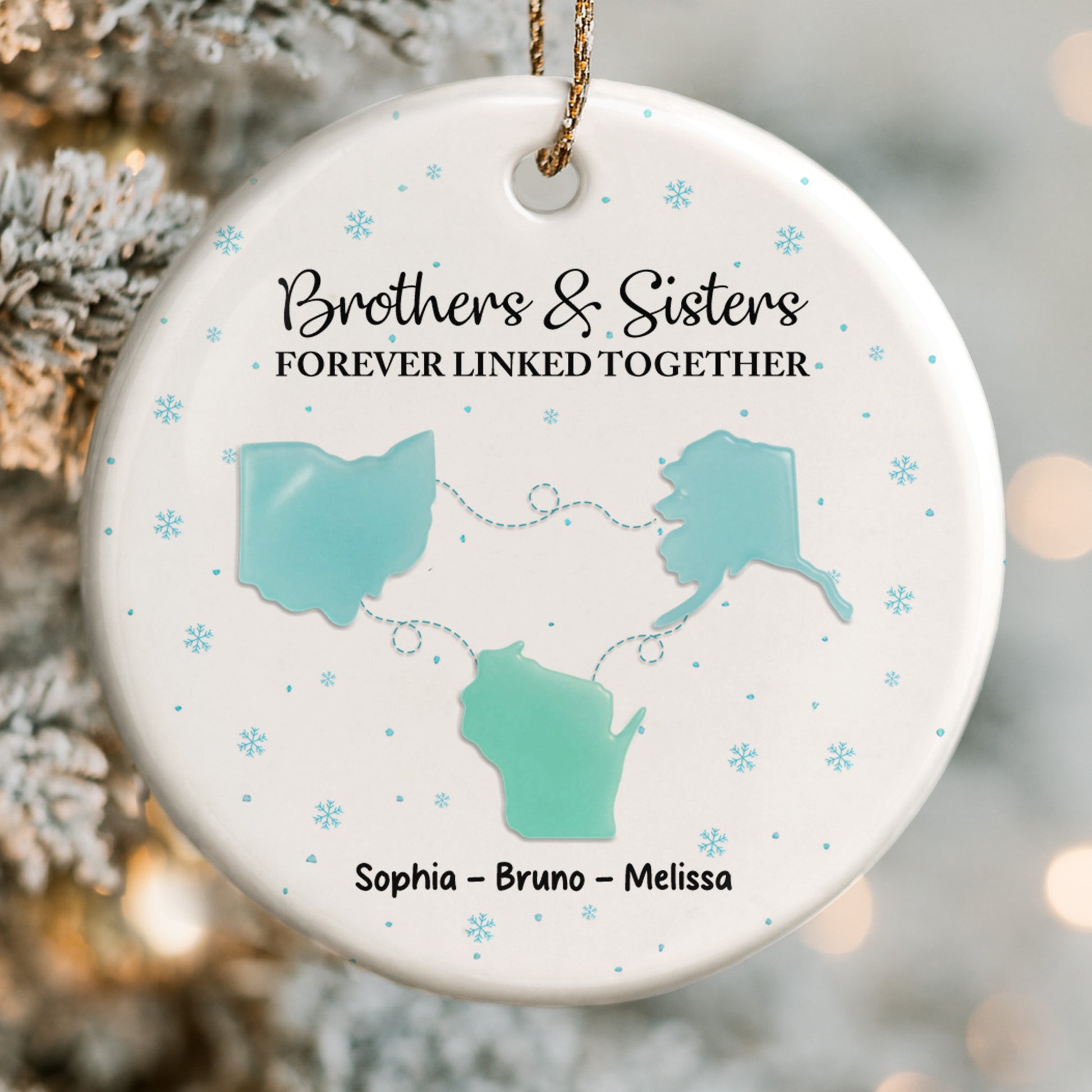 Brothers & Sisters Forever Linked Together With Snowflakes