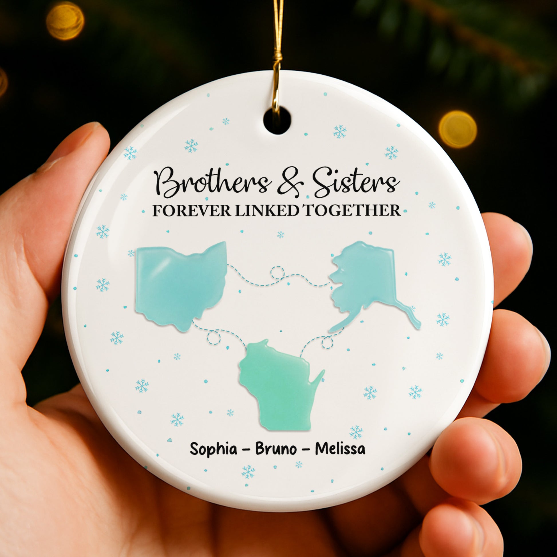 Brothers & Sisters Forever Linked Together With Snowflakes