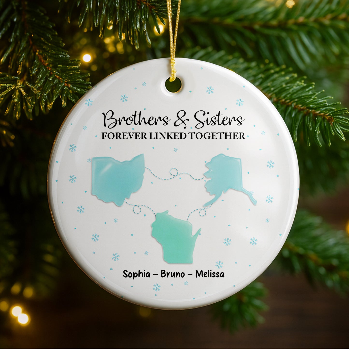 Brothers & Sisters Forever Linked Together With Snowflakes