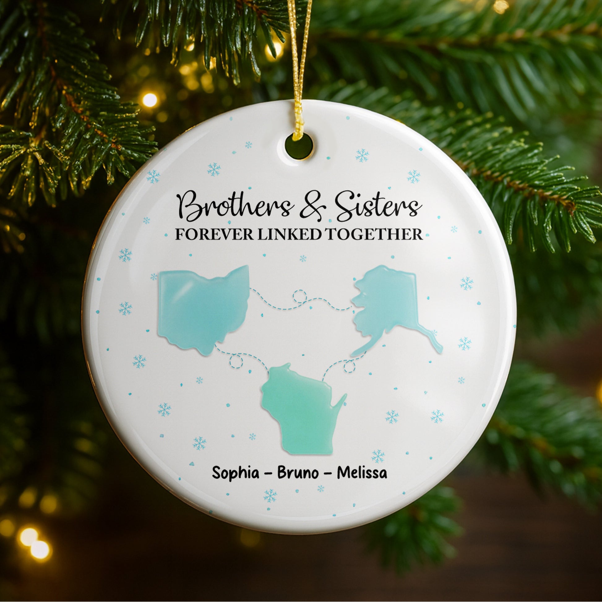 Brothers & Sisters Forever Linked Together With Snowflakes