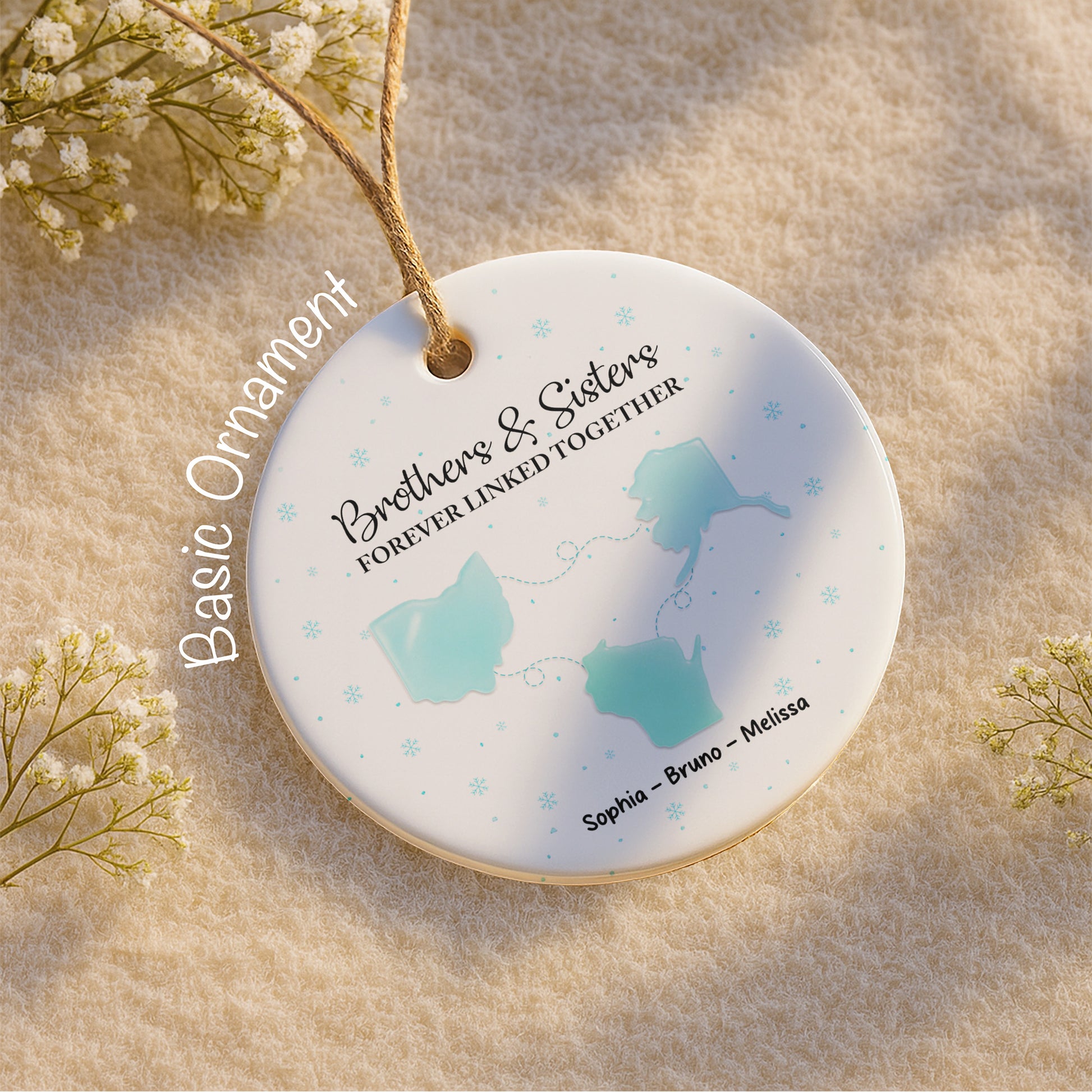 Brothers & Sisters Forever Linked Together With Snowflakes