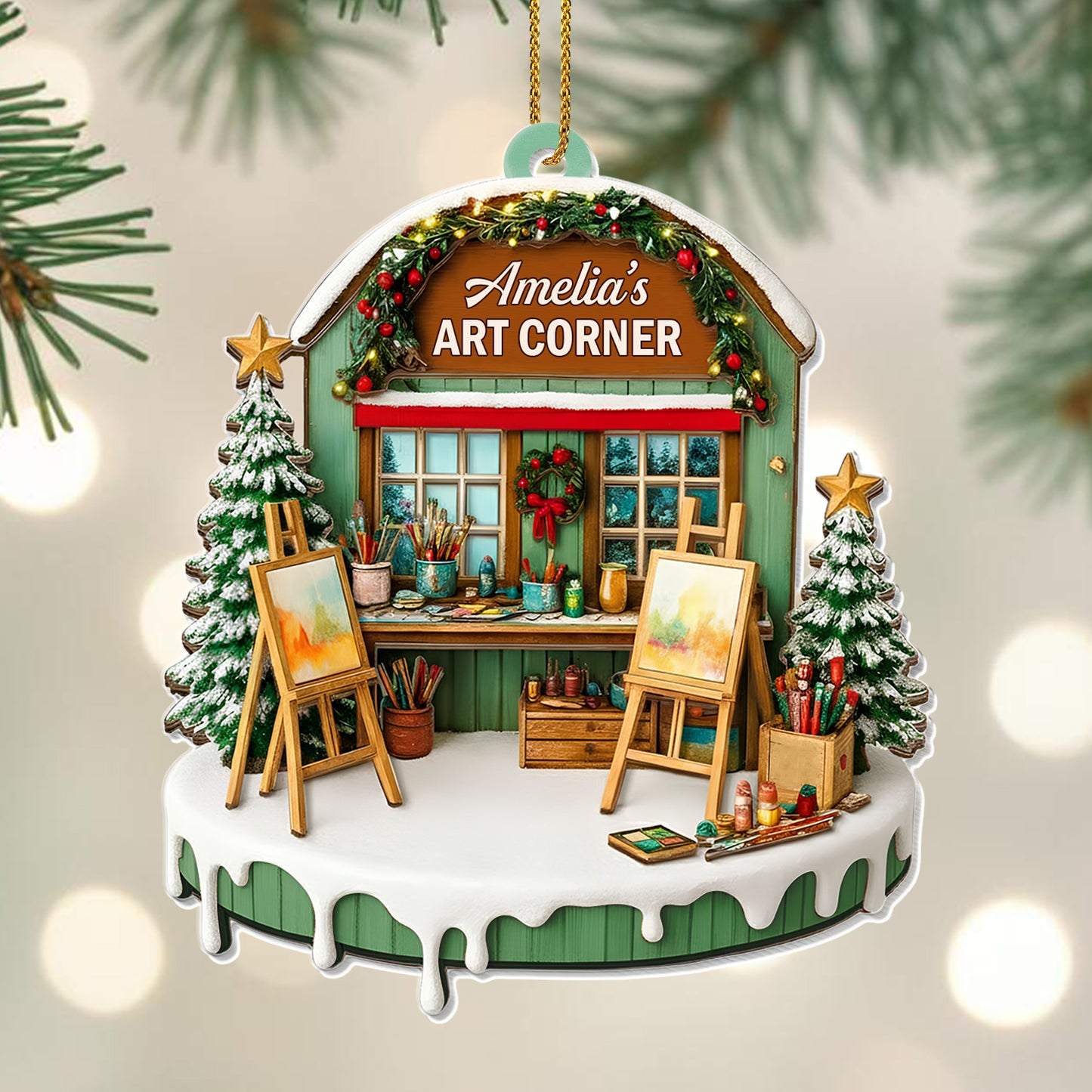 Capture Your Creative Spirit, Art Studio Christmas Ornament