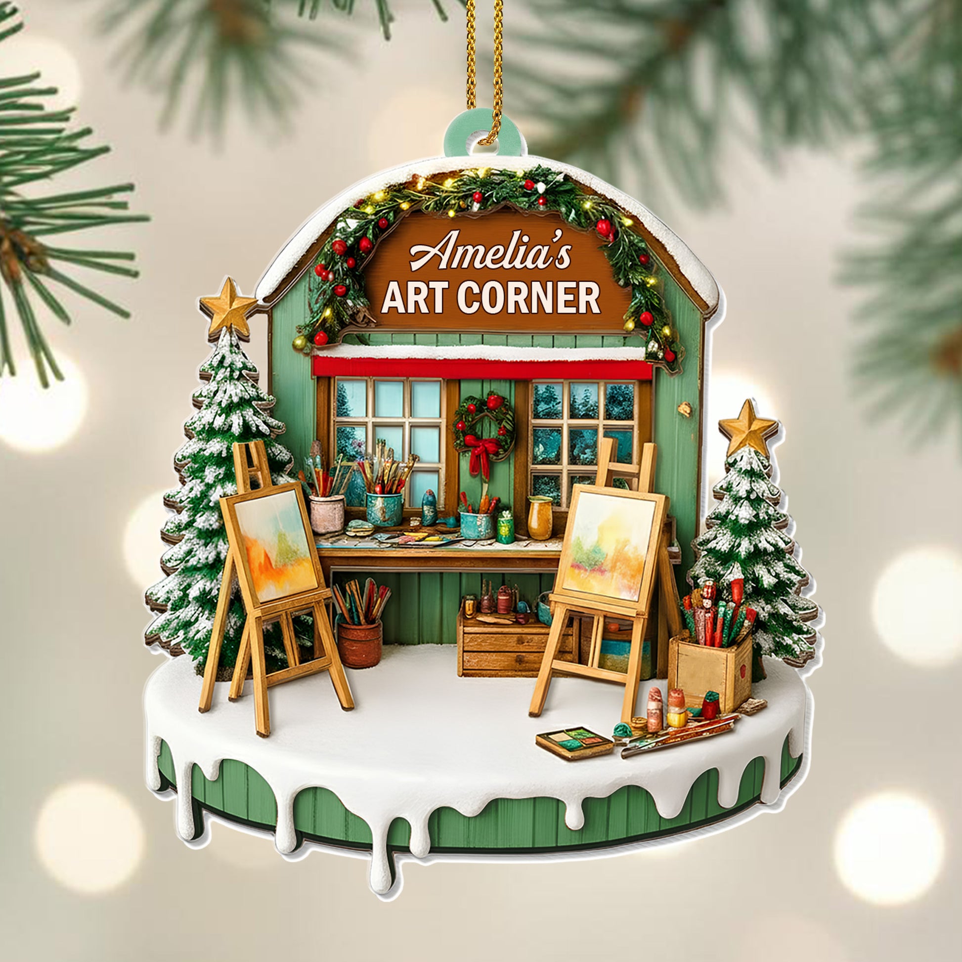 Capture Your Creative Spirit, Art Studio Christmas Ornament