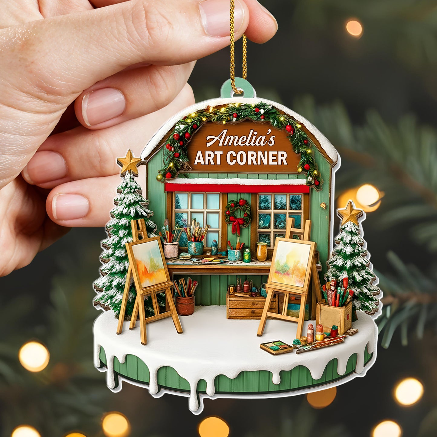 Capture Your Creative Spirit, Art Studio Christmas Ornament