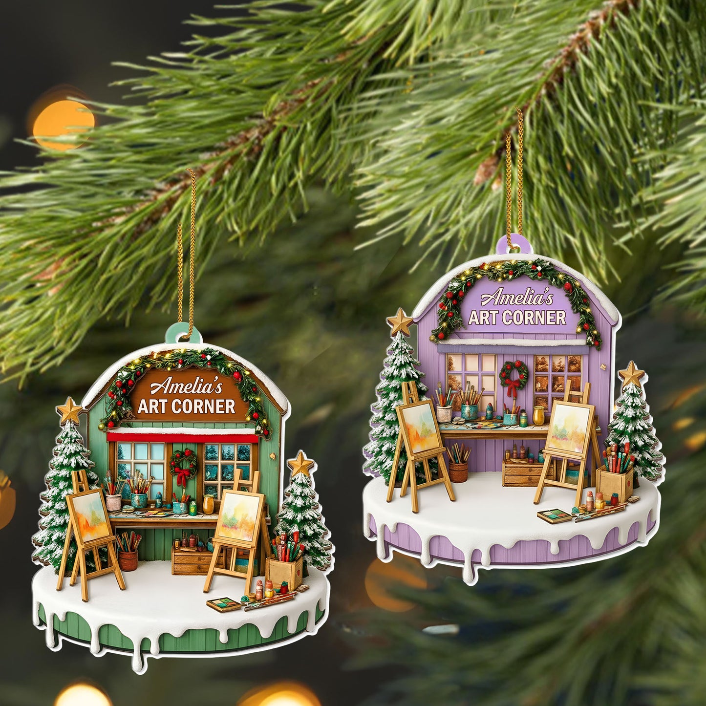 Capture Your Creative Spirit, Art Studio Christmas Ornament