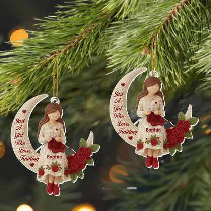 Just A Girl Who Loves Knitting, Girl and Roses