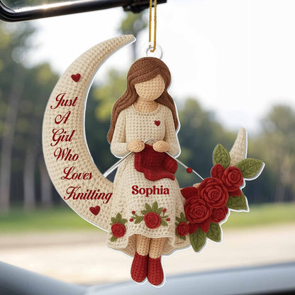 Just A Girl Who Loves Knitting, Girl and Roses