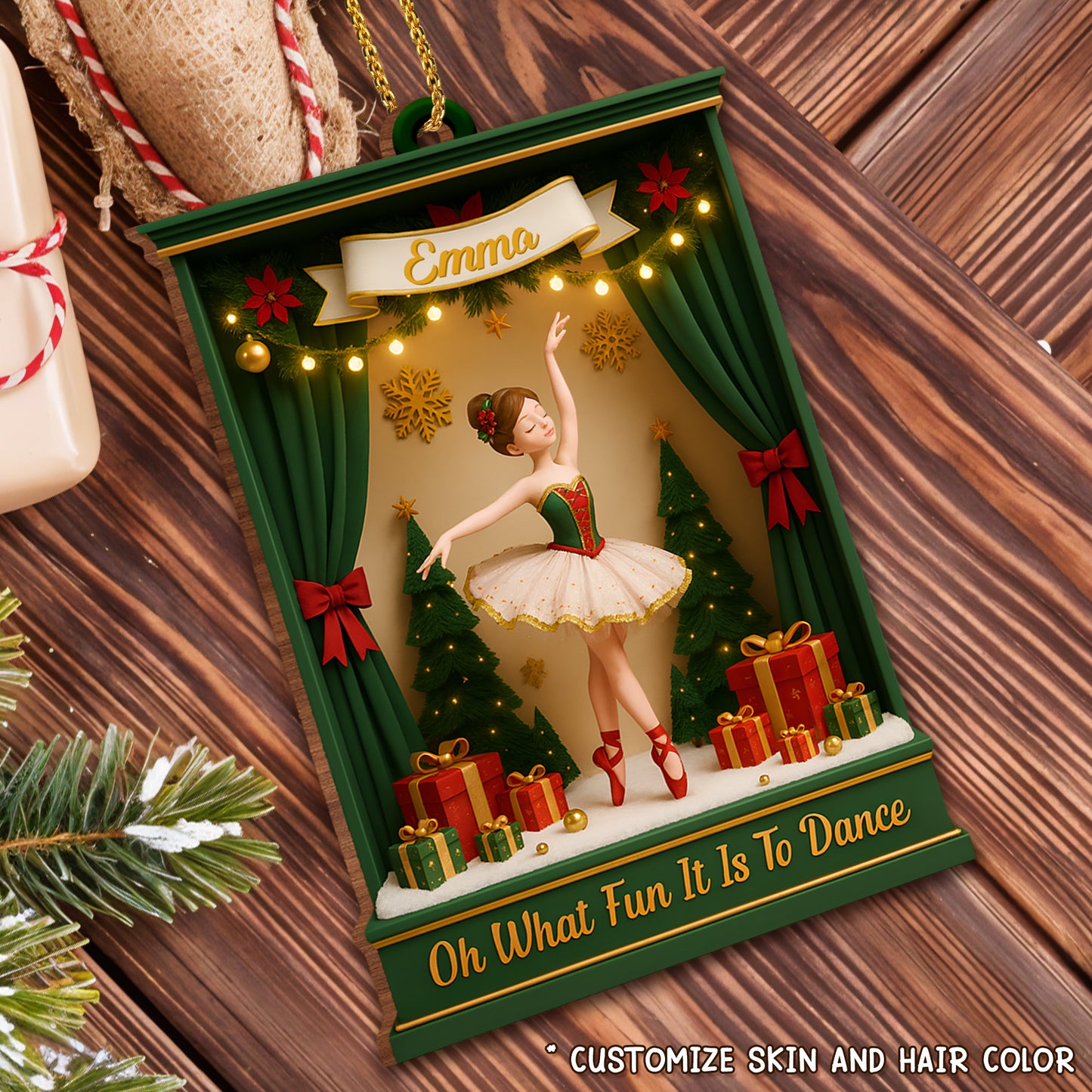 Oh What Fun It Is To Dance With Ballet Dancer And Christmas Tree