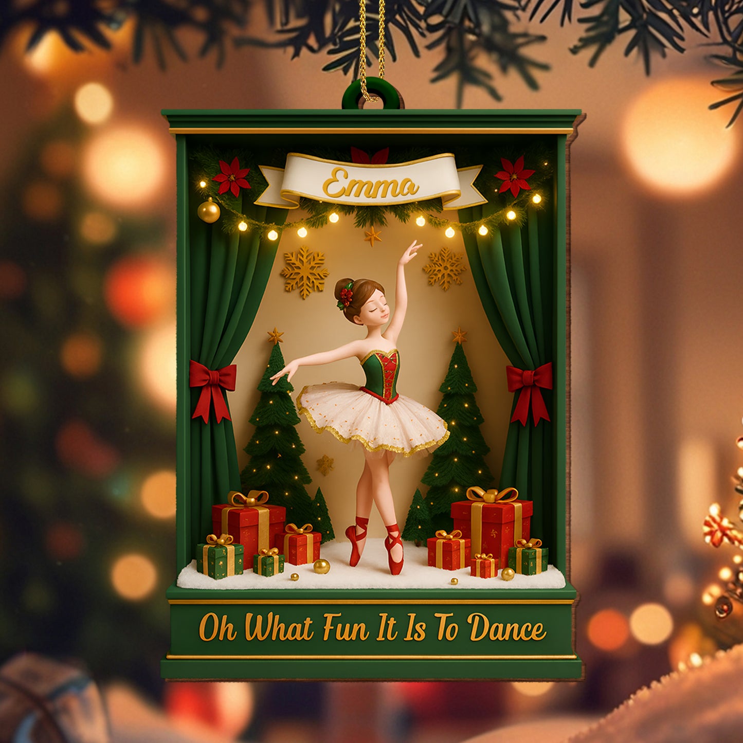 Oh What Fun It Is To Dance With Ballet Dancer And Christmas Tree