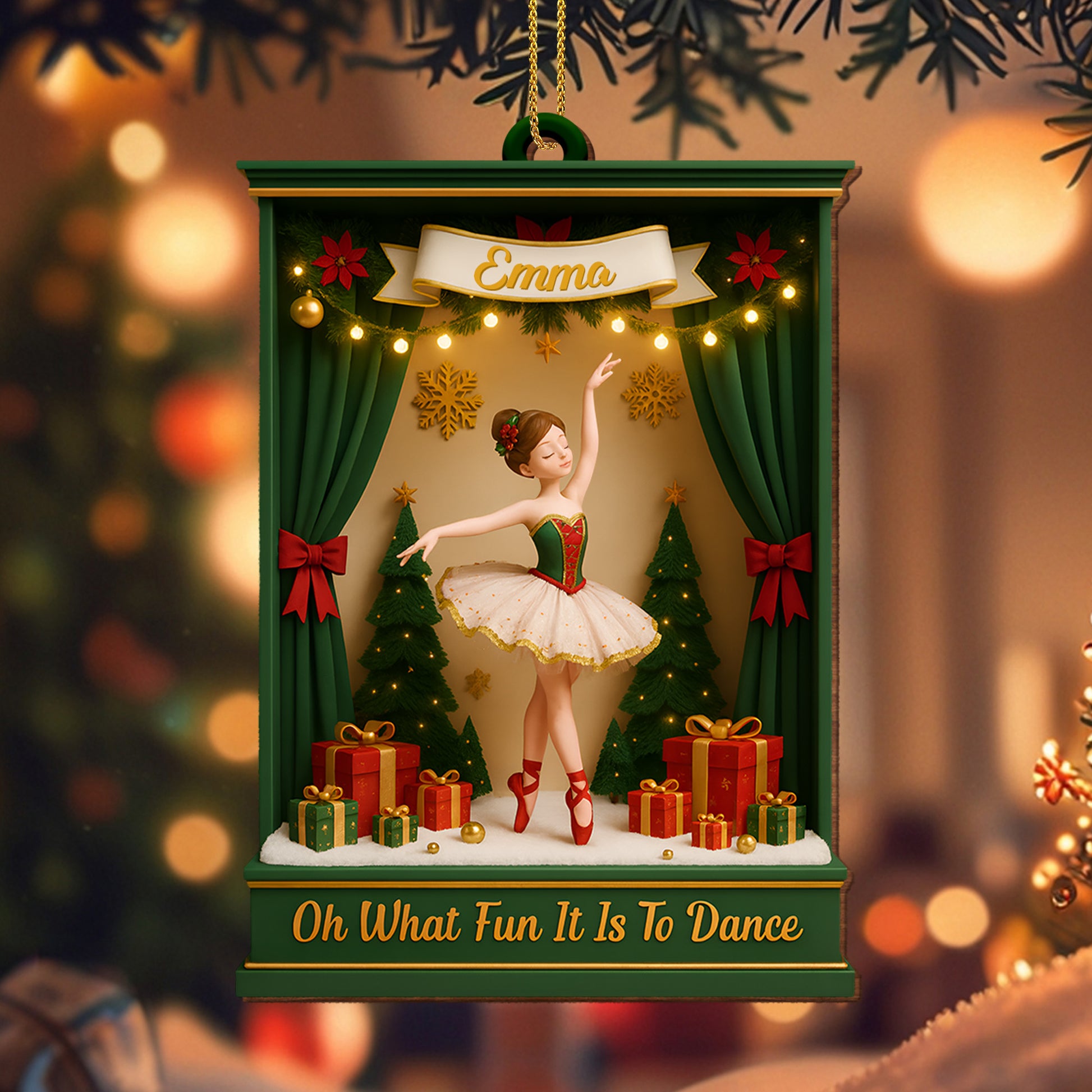 Oh What Fun It Is To Dance With Ballet Dancer And Christmas Tree