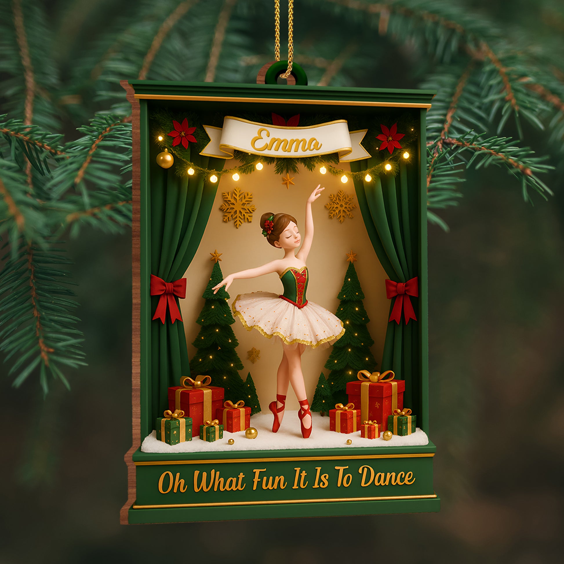 Oh What Fun It Is To Dance With Ballet Dancer And Christmas Tree