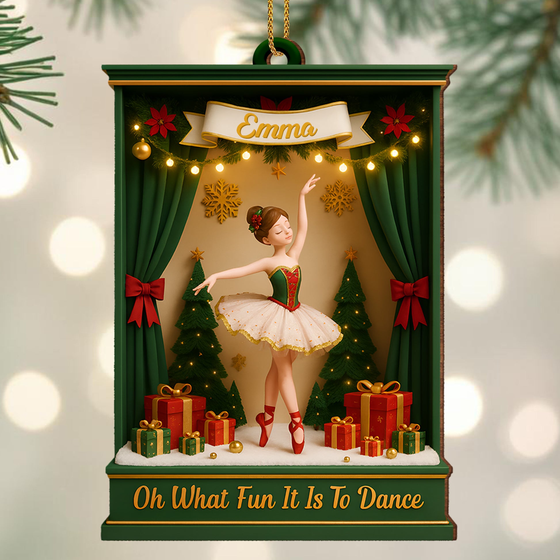 Oh What Fun It Is To Dance With Ballet Dancer And Christmas Tree