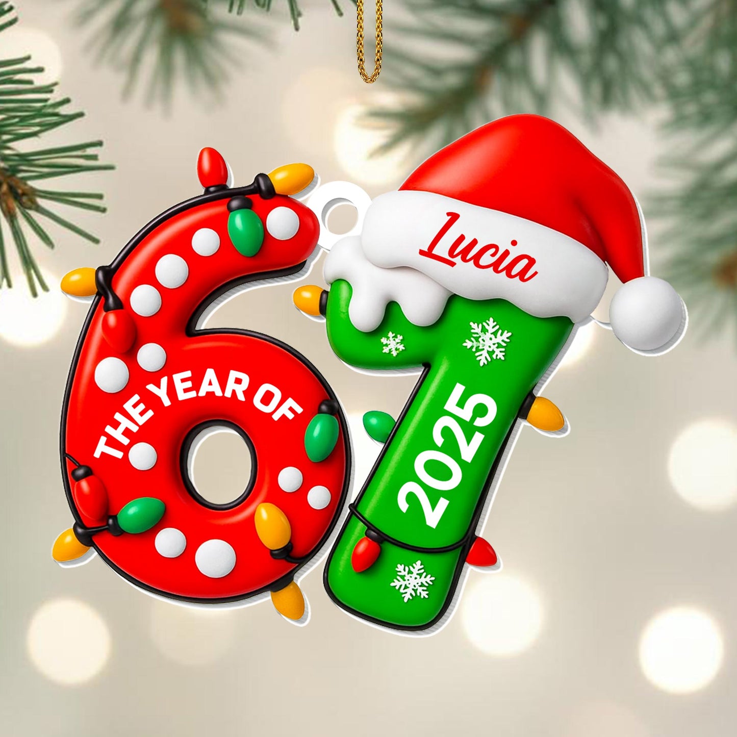 The Year Of 2025, Christmas Lights And Snowflakes