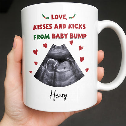 This Christmas Snuggled Up In Mommy's Belly, Baby Announcement