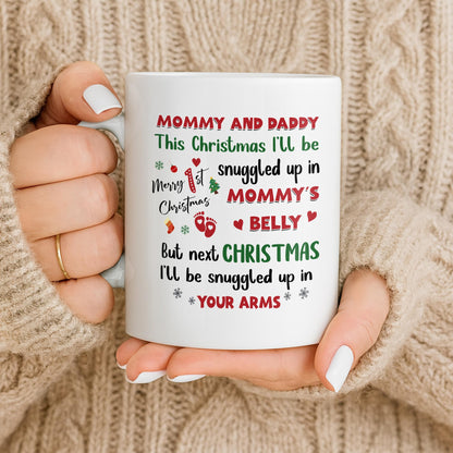 This Christmas Snuggled Up In Mommy's Belly, Baby Announcement