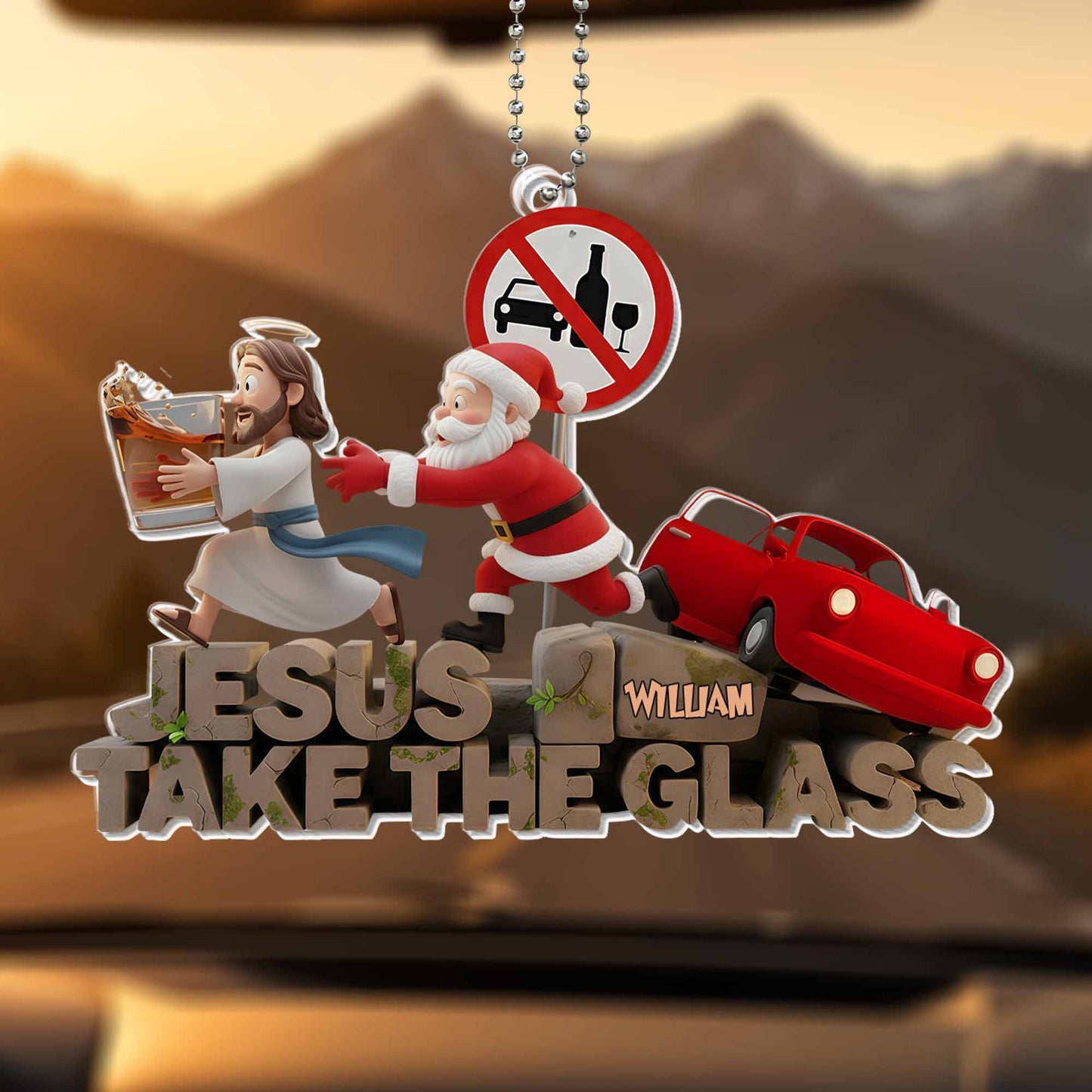 Jesus Take The Glass Featuring Santa Claus and Jesus